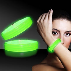Green Triple Wide 9" Glow Bracelets