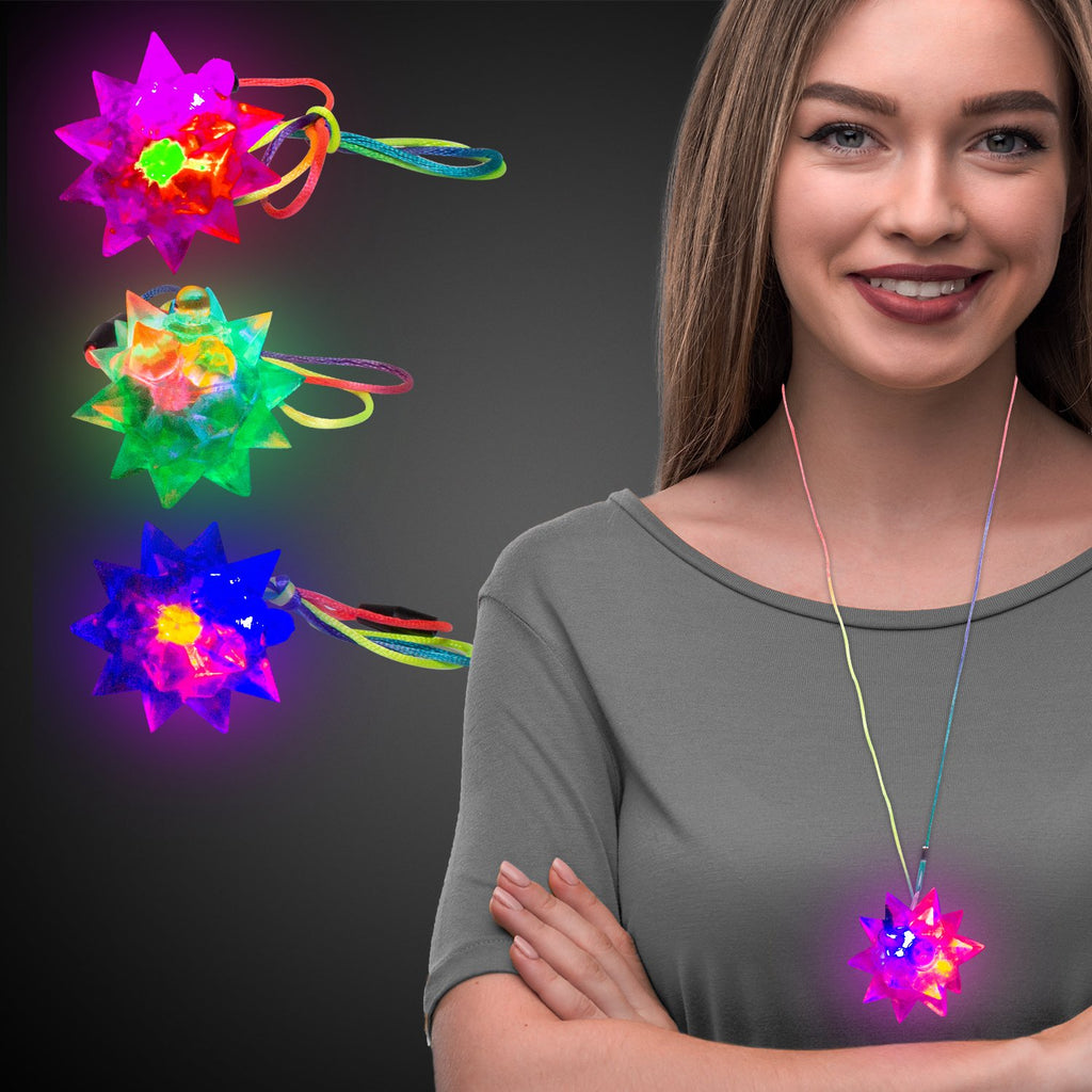 LED Crystal Star Necklace-12 Pack – Windy City Novelties