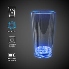LED Blue 16 oz. Pint Glass