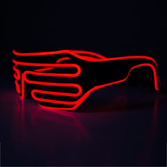 LED Red Slotted EL Wire Eyeglasses