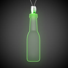 Green LED Round Bottle Pendant Necklace