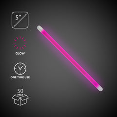 Pink Glow 5" Swizzle Sticks