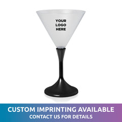LED 7 oz. Martini Glass With Black Stem