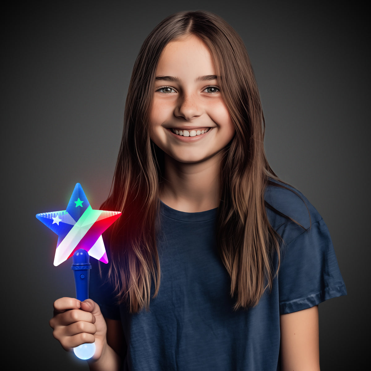 LED Flashing Star Prism Wand