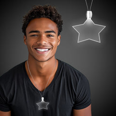 White LED Star Pendant Necklace
