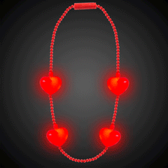 LED Jumbo Red Hearts Necklace