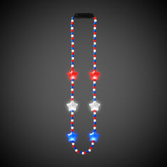 LED Patriotic Star Bead Necklace