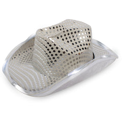 LED White Sequin Cowboy Hat