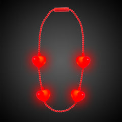 LED Jumbo Red Hearts Necklace