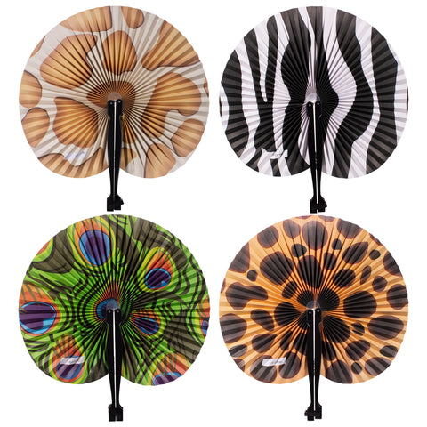 Animal Print Folding Fans