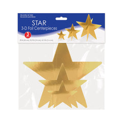 Gold Stars 3D Centerpiece