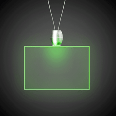 Green LED Rectangle Pendant Necklace