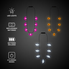 LED Halloween Necklaces Retail Hanging Display