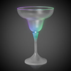 LED 10 oz Margarita Glass White Stem