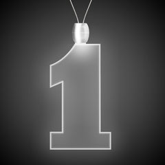 LED White #1 Pendant Necklace