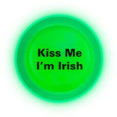 Kiss Me I'm Irish Green Glow Badge