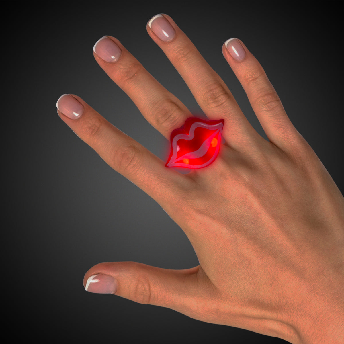 LED Red Lips Jelly Rings