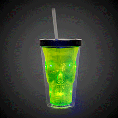 LED Neon Green Skull Cup