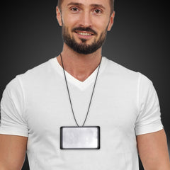 LED White Rectangle Backlit Badge