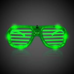LED Green Slotted Glasses