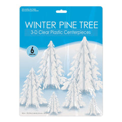 3D Clear Winter Pine Trees Centerpiece