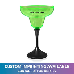 Neon Green LED 10 oz. Margarita Glass