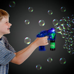 Neon Blue LED Bubble Gun