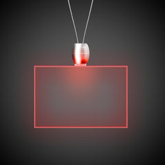 Red LED Rectangle Pendant Necklaces