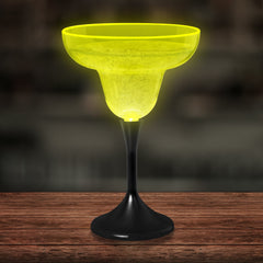 Neon Yellow LED 10 oz. Margarita Glass
