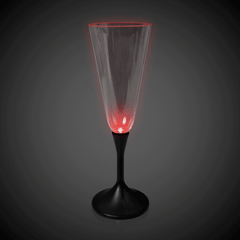 LED 7 oz. Champagne Glass Black Stem