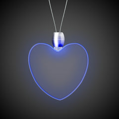 Blue LED Heart Pendant Necklaces