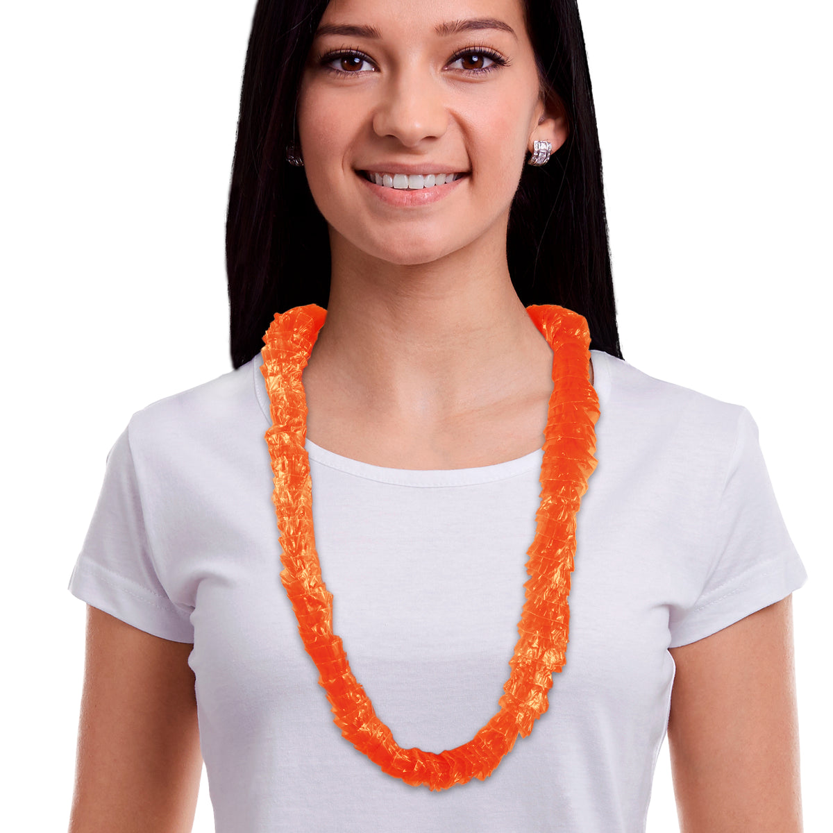 Orange Plastic Leis