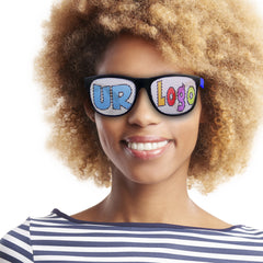 Custom Blue Billboard Novelty Sunglasses