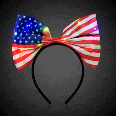 LED USA Flag Bow Headband
