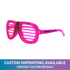 LED Pink Slotted Glasses
