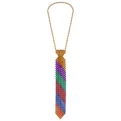 Rainbow Beaded Tie