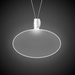 White LED Oval Pendant Necklace