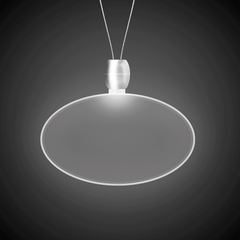 White LED Oval Pendant Necklace