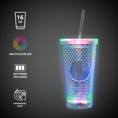 LED Diamond Double Wall 16 oz. Tumbler