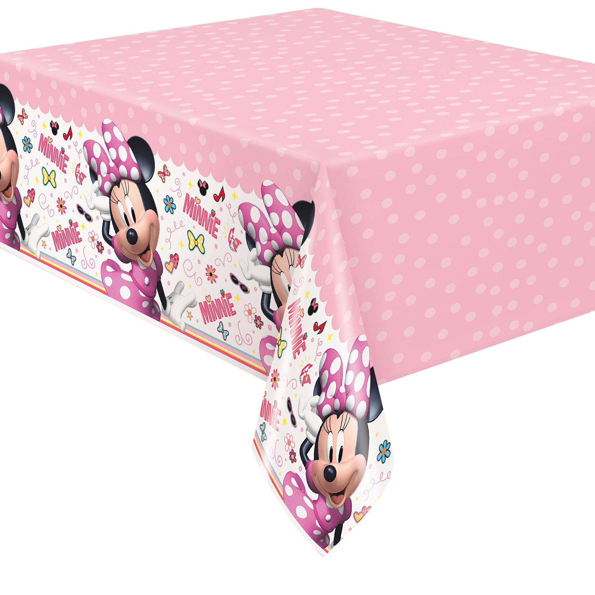 Disney Iconic Minnie Mouse Rectangular Plastic Table Cover, 54