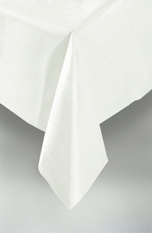 Bright White Solid Rectangular Plastic Table Cover, 54" x 108"
