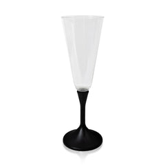 LED 7 oz. Champagne Glass Black Stem