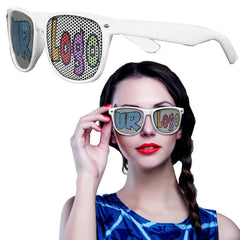 White Novelty Custom Sunglasses - 12 Pack