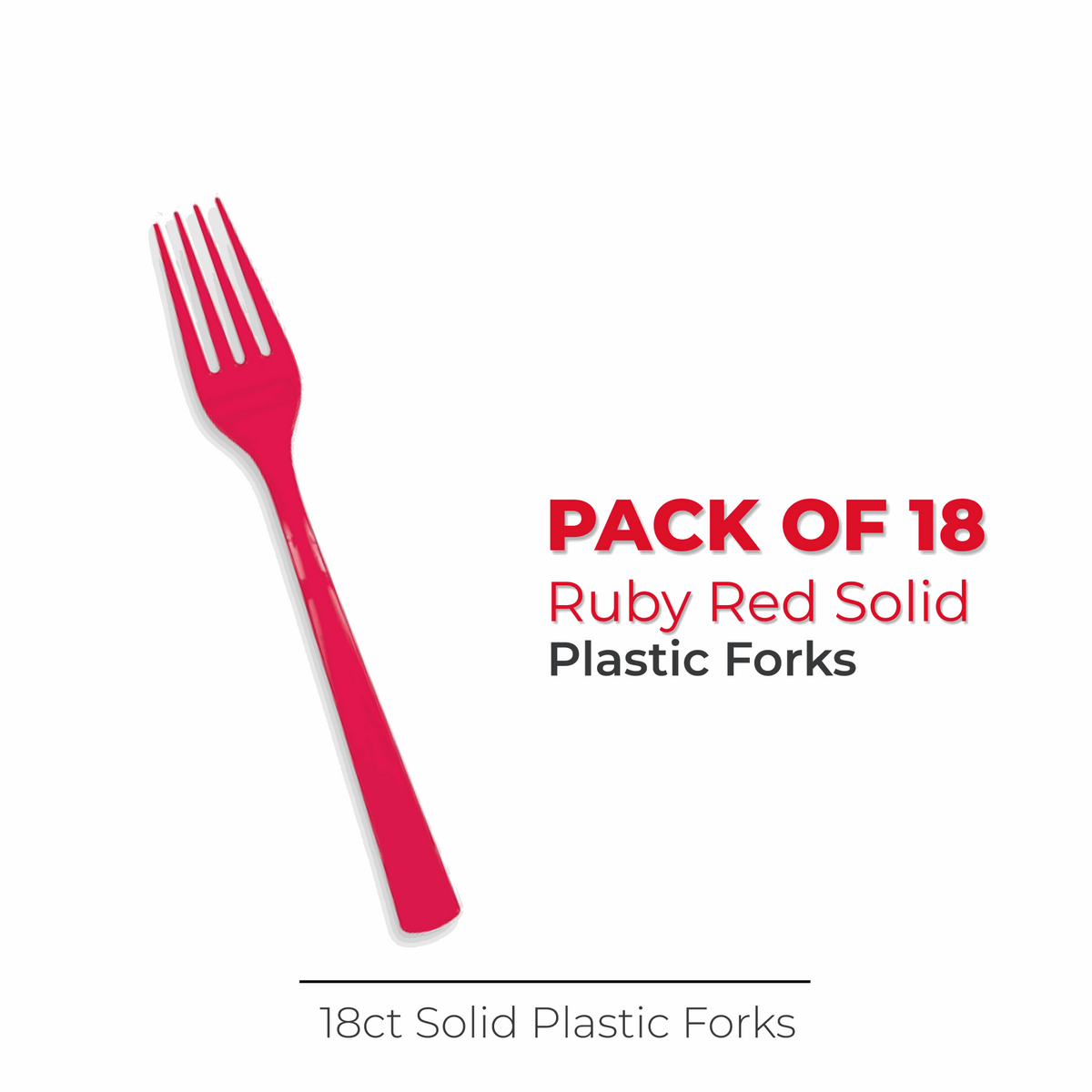 Ruby Red Solid Plastic Forks, 18ct