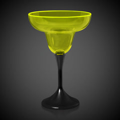 Neon Yellow LED 10 oz. Margarita Glass