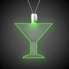 Green LED Martini Pendant Necklace