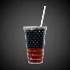 LED Patriotic Double Wall 16 oz. Cup
