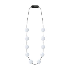 LED White Button Necklace