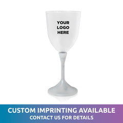 LED 10 oz. Frosted Wine Glass White Stem