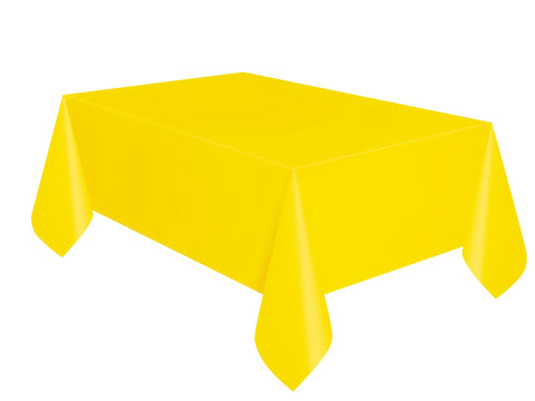 Neon Yellow Solid Rectangular Plastic Table Cover, 54" x 108"